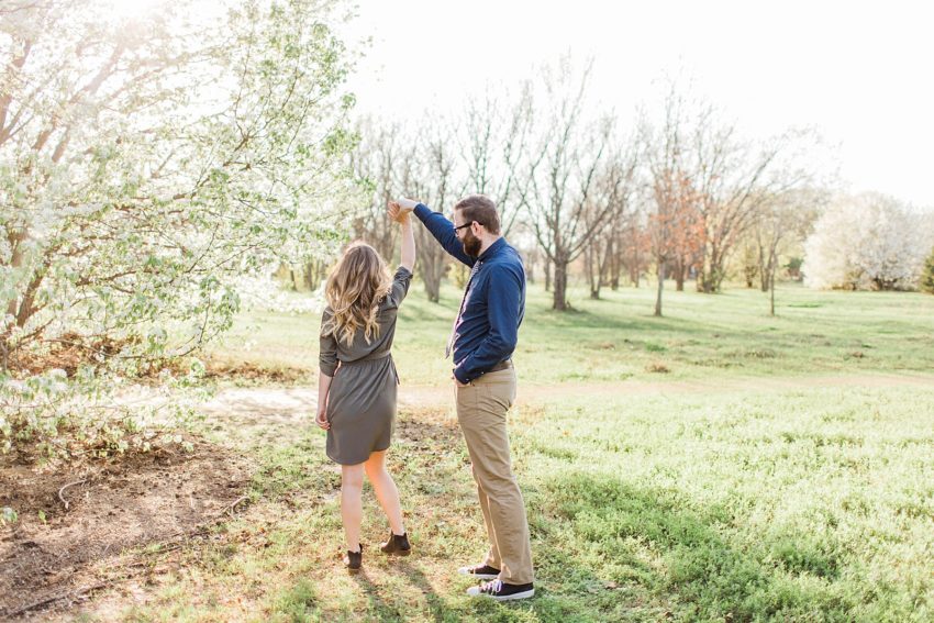 White Blossoms Engagement Session (Euless, Texas)
