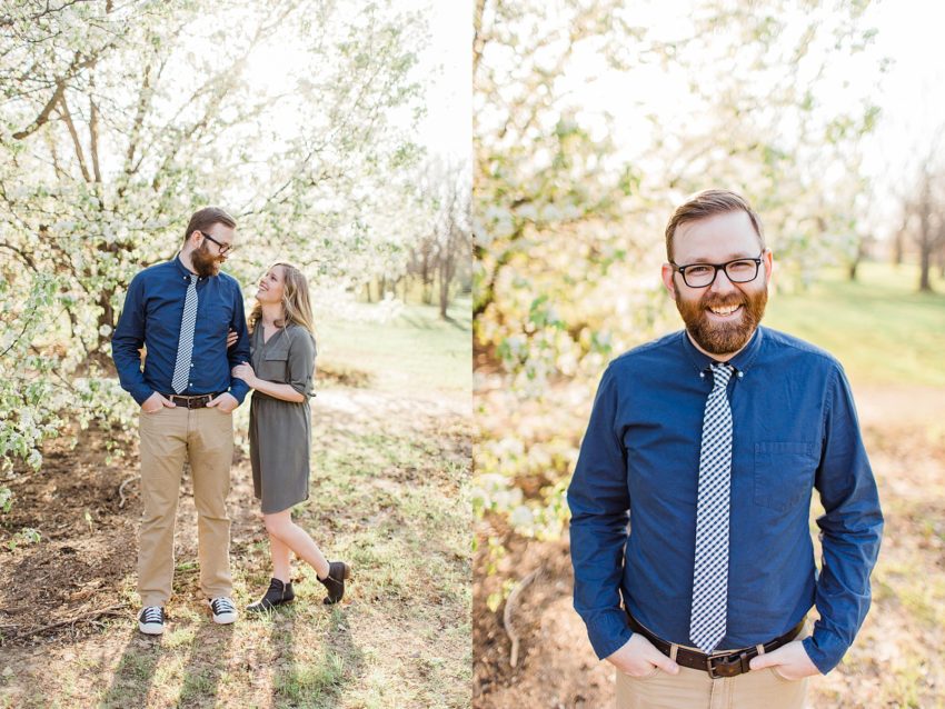 White Blossoms Engagement Session (Euless, Texas)