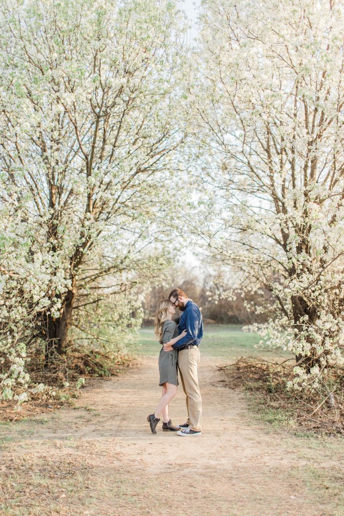 White Blossoms Engagement Session (Euless, Texas)