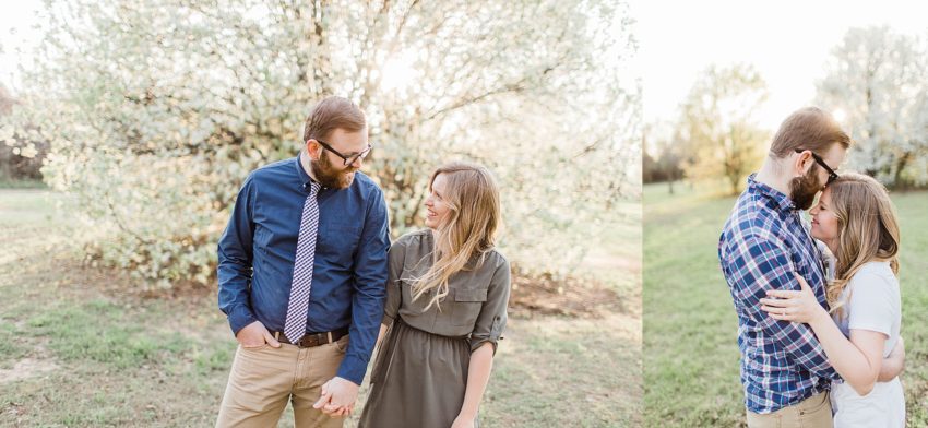 White Blossoms Engagement Session (Euless, Texas)
