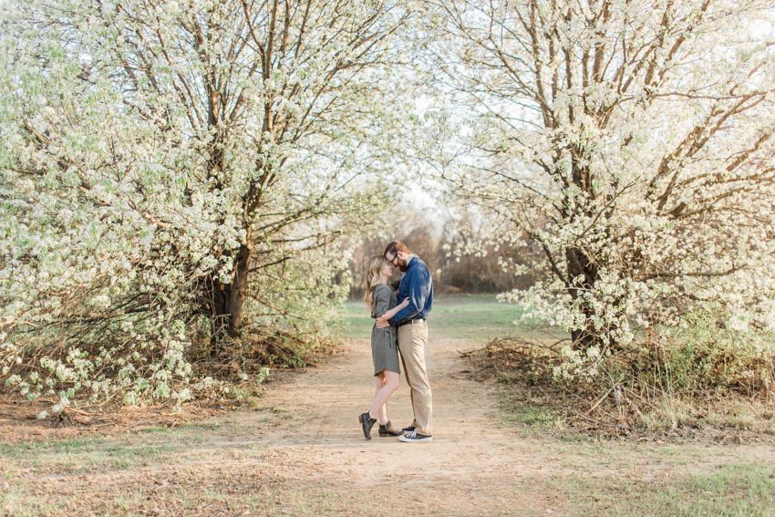 White Blossoms Engagement Session (Euless, Texas)