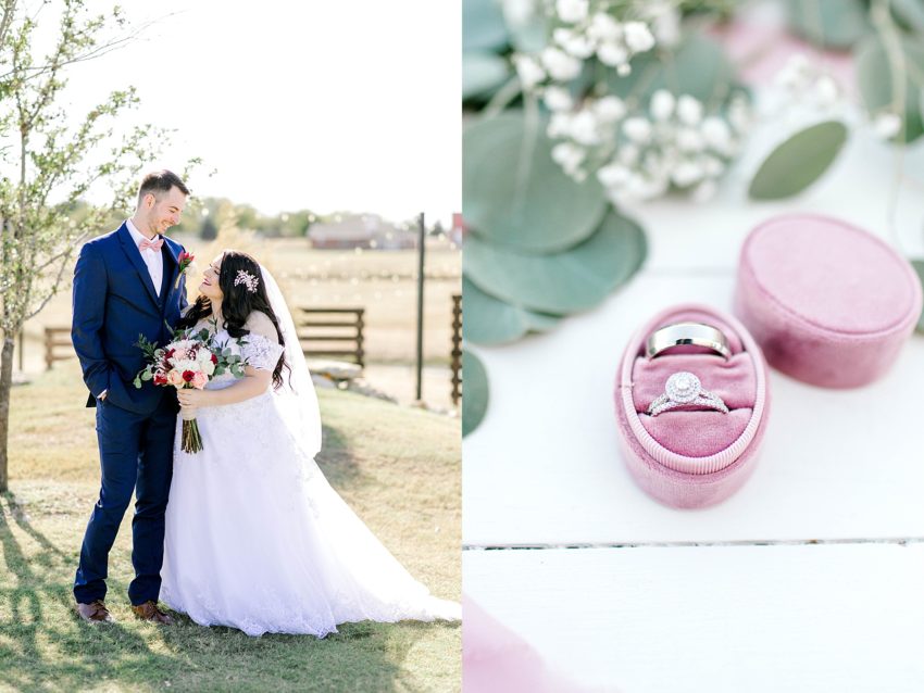 Navy and Blush Fall Wedding (Krum, Texas) | Becca Sue Photography - www.beccasuephotography.com