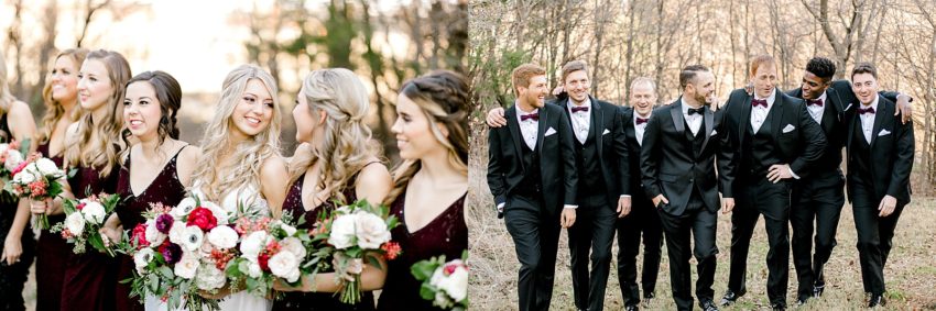 Black and Burgundy Winter Wedding (Grapevine, Texas) | Becca Sue Photography - www.beccasuephotography.com