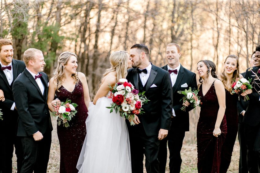 Black and Burgundy Winter Wedding (Grapevine, Texas) | Becca Sue Photography - www.beccasuephotography.com