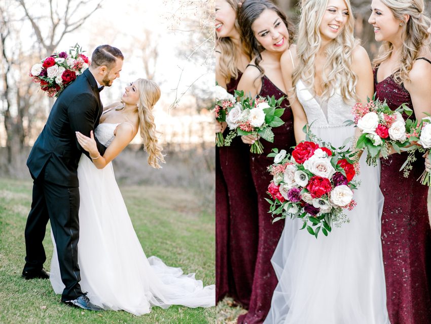Black and Burgundy Winter Wedding (Grapevine, Texas) | Becca Sue Photography - www.beccasuephotography.com