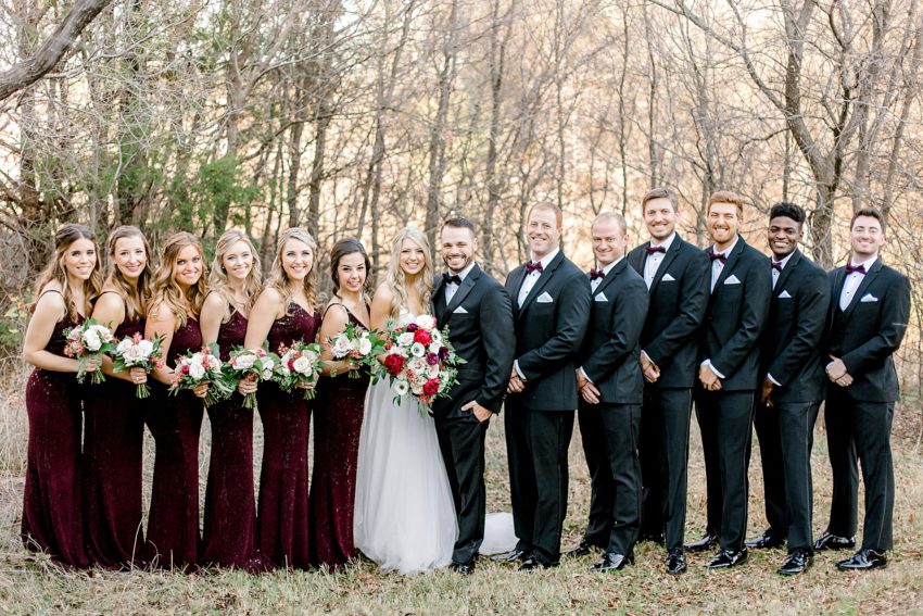Black and Burgundy Winter Wedding (Grapevine, Texas) | Becca Sue Photography - www.beccasuephotography.com